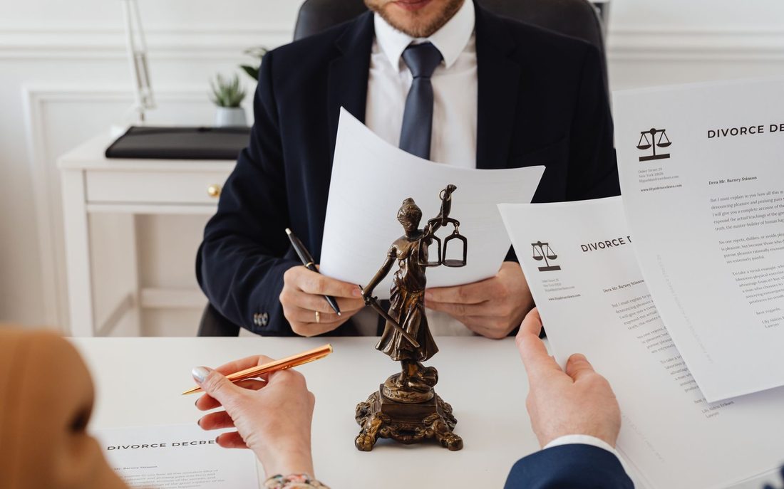 Reviewing a case file across the table