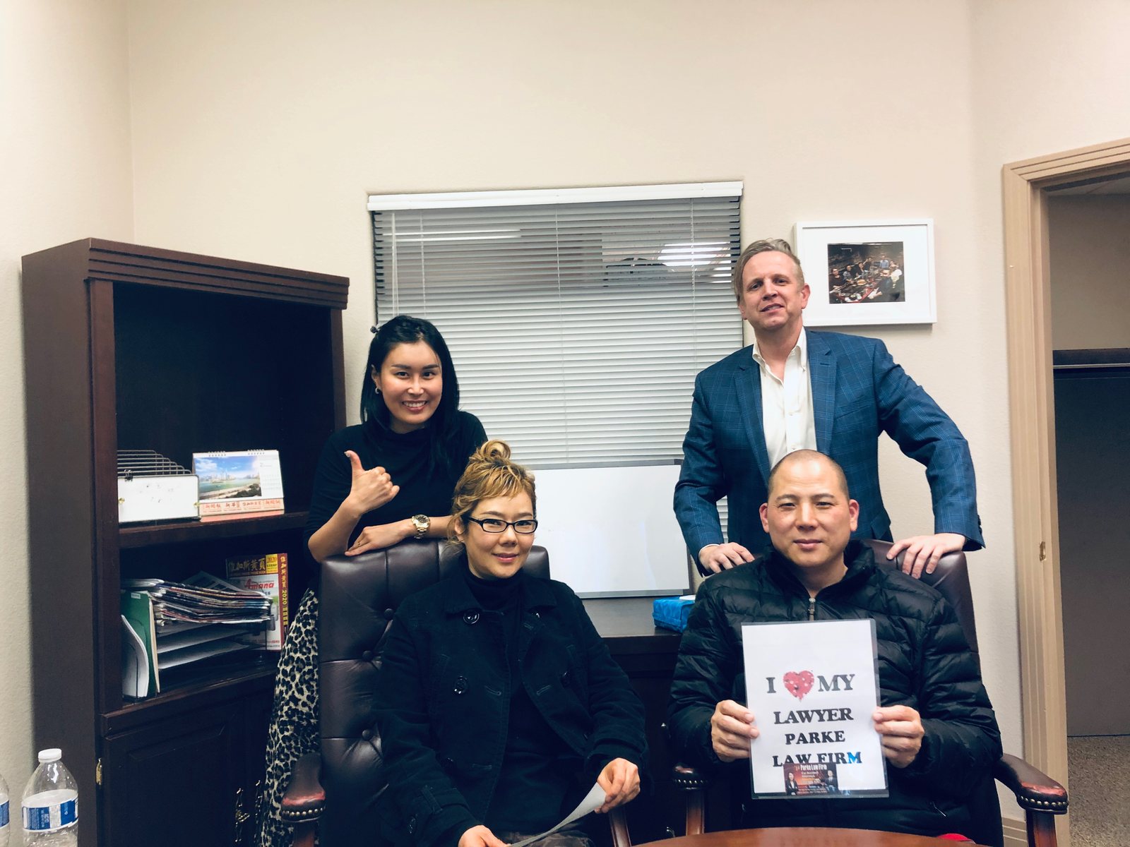 The Parke Injury Law team with a client in the Las Vegas office